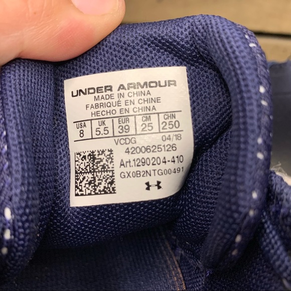 Under Armour Block City Volleyball Shoe Navy White Size 8 - Picture 12 of 13